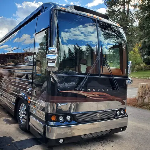 Luxury motor coach after detailing